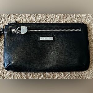 Calvin Klein Black Pebble Leather Large Wristlet EUC
